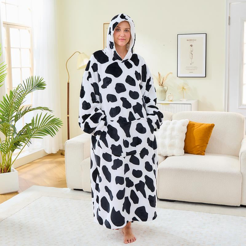 Wearable Blanket Extra Long Hoodie Sherpa Lined Microfiber Fleece Oversized Fluffy Perfect Birthday Christmas for Women