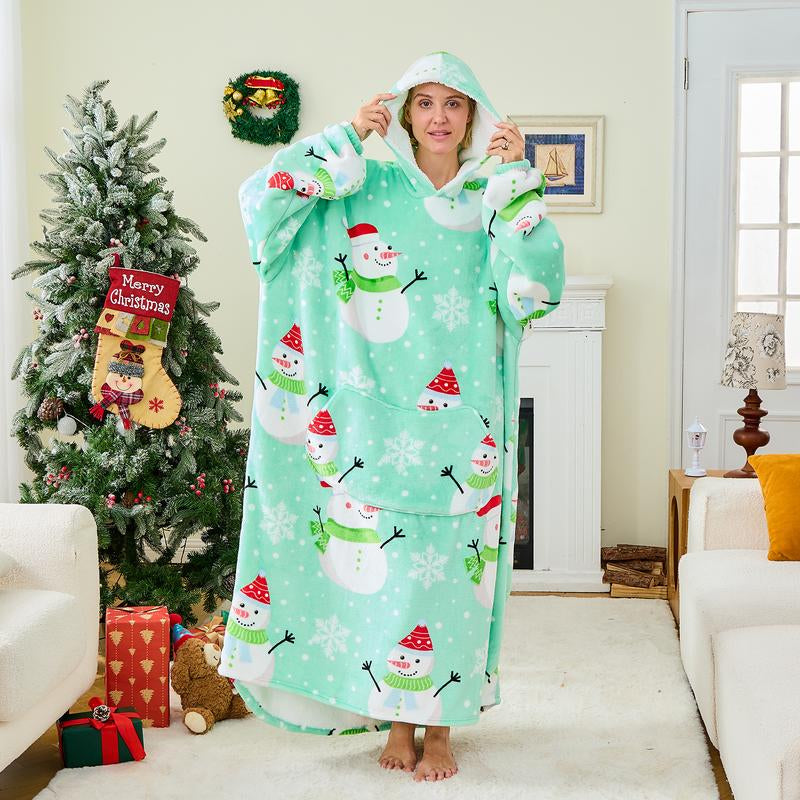 Wearable Blanket Extra Long Hoodie Sherpa Lined Microfiber Fleece Oversized Fluffy Perfect Birthday Christmas for Women