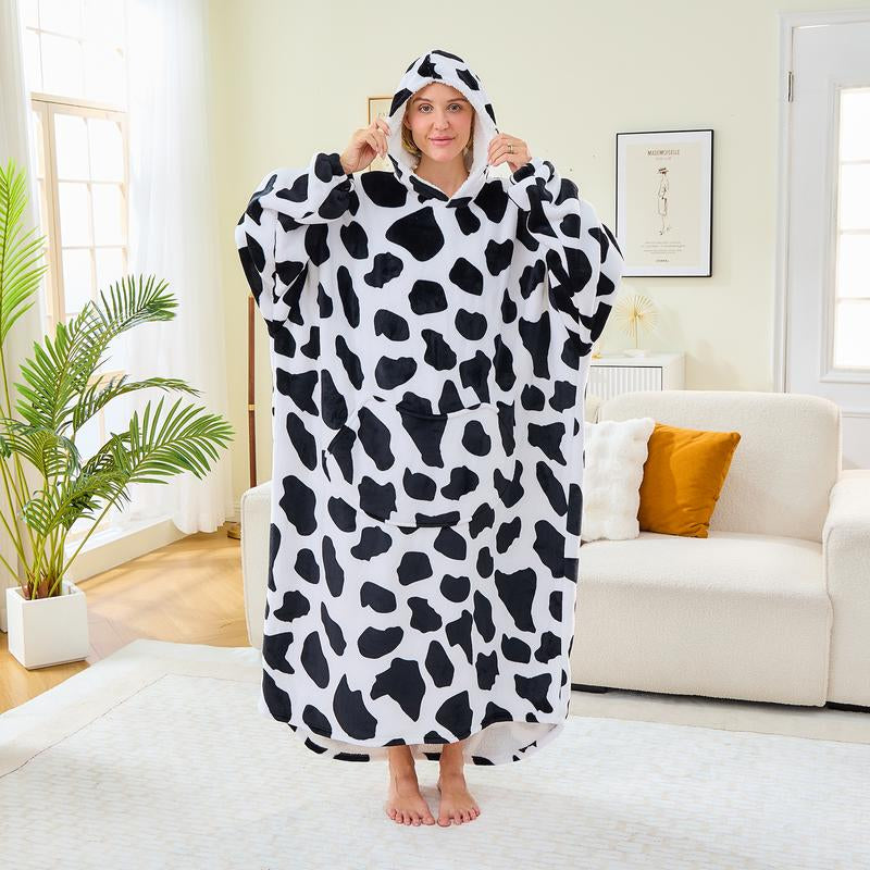 Wearable Blanket Extra Long Hoodie Sherpa Lined Microfiber Fleece Oversized Fluffy Perfect Birthday Christmas for Women