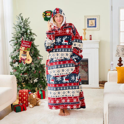 Wearable Blanket Extra Long Hoodie Sherpa Lined Microfiber Fleece Oversized Fluffy Perfect Birthday Christmas for Women