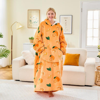 Wearable Blanket Extra Long Hoodie Sherpa Lined Microfiber Fleece Oversized Fluffy Perfect Birthday Christmas for Women