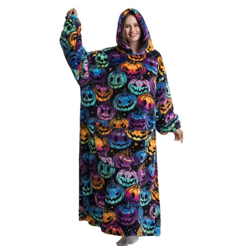Wearable Blanket Extra Long Hoodie Sherpa Lined Microfiber Fleece Oversized Fluffy Perfect Birthday Christmas for Women