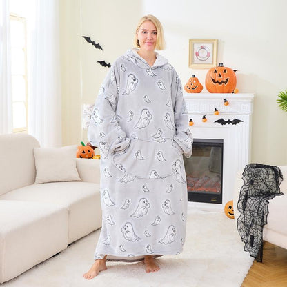 Wearable Blanket Extra Long Hoodie Sherpa Lined Microfiber Fleece Oversized Fluffy Perfect Birthday Christmas for Women