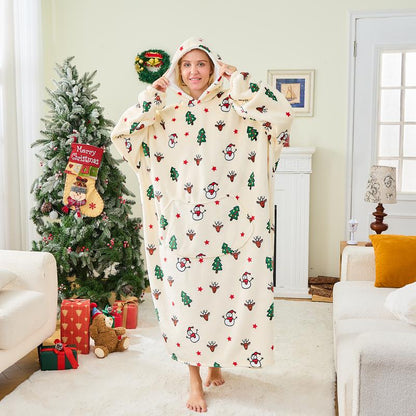 Wearable Blanket Extra Long Hoodie Sherpa Lined Microfiber Fleece Oversized Fluffy Perfect Birthday Christmas for Women